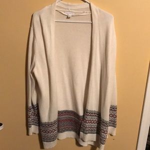 Cardigan White Red and Grey